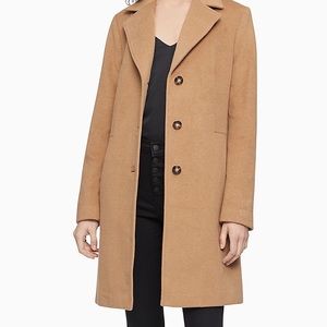 Calvin Klein Notch Lapel Walker Wool Coat- Size 2